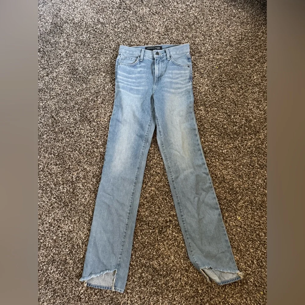 Veronica Beard Dylan full‎ length straight high rise jeans size 24 sunset pier